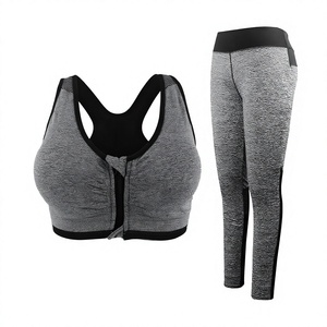 Conjunto Deportivo de Dos Piezas para Mujer, Leggings y Top Corto sin Mangas de Spandex/Algodón, Ropa para Yoga y Gimnasio - Product Image 3