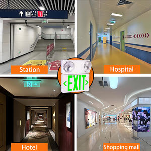 Projecteur d'urgence LED mural rechargeable à double tête avec motifs personnalisés pour signalisation de sortie - Product Image 3