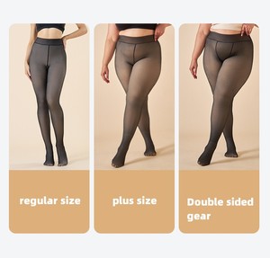 Collants pour femmes à <span class=keywords><strong>taille</strong></span> haute, effet translucide, doublés polaire, 3 options d'épaisseur, grandes tailles, chauds, maintien élevé, pour l'hiver - Product Image 2