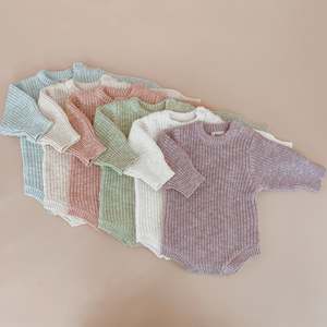 Suéter de Punto de Color Sólido para Niños Pequeños con Logotipo Personalizado de Invierno, Mono de Punto 100% Algodón para Bebés Niñas, Suéter para Recién Nacidos - Product Image 6
