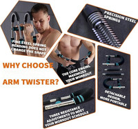 Wellshow Portable Twister Arm Exerciseur Réglable Ressort Barre D'entraînement Poitrine Renforceur D'exercice Amélioré