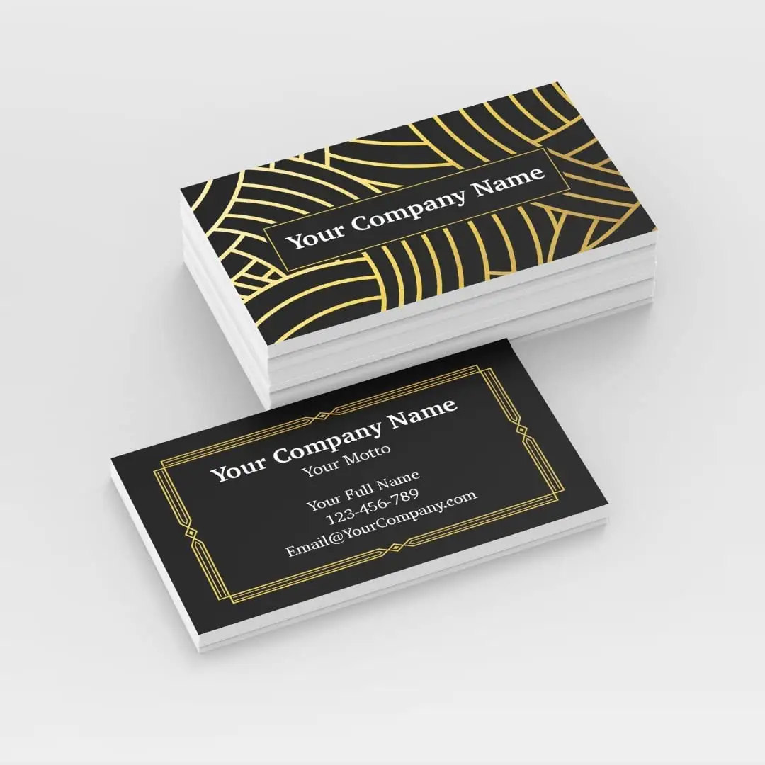 High Quality Custom Luxury Black Gold Foil Logo Printing Business Cards With Own Design Cheap Personalized Cards
