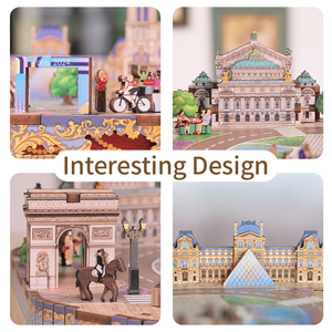 Boîte à musique miniature romantique de <span class=keywords><strong>Paris</strong></span>, cadeau de voyage Tonecheer Europe, pour la décoration de la maison ou du bureau, avec des sites historiques - Product Image 3