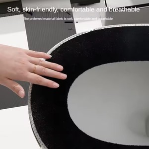 Funda para asiento de inodoro para el hogar, lavable, ecológica, impermeable, universal para las cuatro estaciones, cojín cálido para inodoro de invierno, suave y con diseño de panda. - Product Image 6