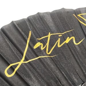 Abanico de Mano de Tela Satén con Impresión de Logotipo Personalizado de Alta Calidad - Product Image 4