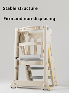 Torre di apprendimento con schienale protettivo, <span class=keywords><strong>sedia</strong></span> da pranzo multifunzione regolabile e sicura per bambini, seggiolone pieghevole per l'alimentazione del neonato - Product Image 5