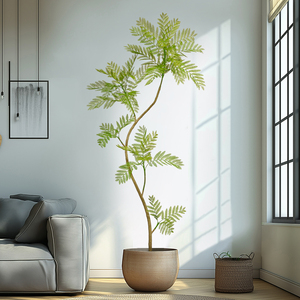 Gros Enkianthus Artificiels Vraie Touche Verte <span class=keywords><strong>Pot</strong></span> En Plastique Style Naturel Herbe Bureau À Domicile Nouvelles Fleurs Extérieures Olive Mousse - Product Image 2