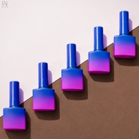 Nouveau modèle 2026, faible MOQ, flacon vide en verre pour vernis à ongles violet 10 ml, avec logo personnalisé OEM, flacon plat pour produits de beauté des ongles avec bouchons à pinceau, emballage