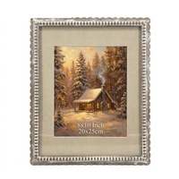 Cadre photo Homco en bois massif festonné et perlé, en tissu à carreaux rouges, 8x10, 5x7, 4x6 pouces, style rustique vintage, pour table