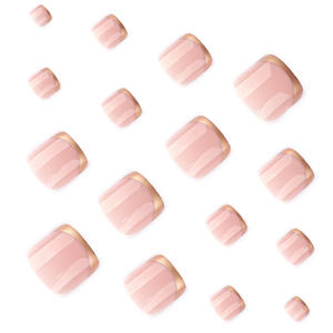 24 Uñas Postizas Francesas Cuadradas con Estampado de Leopardo, Decoración de Uñas para <span class=keywords><strong>Pies</strong></span> de Verano, Herramientas de Belleza para Uñas de los <span class=keywords><strong>Pies</strong></span> con Pegamento - Product Image 2