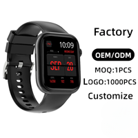 Reloj Inteligente Unisex Cuadrado con Logotipo Personalizado de Fábrica, Pantalla TFT, Monitor de Frecuencia Cardíaca, Presión Arterial, SpO2, Resistente al Agua IP65, Contesta Llamadas, Venta al Por Mayor