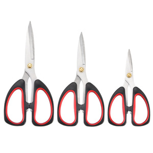 Tijeras para el hogar de acero inoxidable en forma de V, tijeras de cocina multifuncionales negras y rojas para uso doméstico, pequeñas, medianas y grandes - Product Image 5