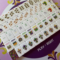 Tuiles de Mahjong American Mardi Gras en Acrylique Violet Brillant – Mahjong Américain Luxueux pour une Ambiance Festive et des Jeux de Société