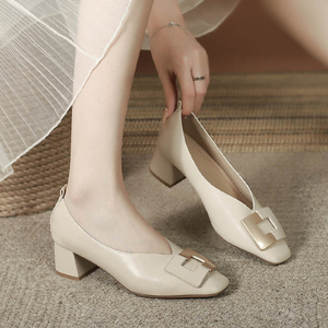 Nuove Scarpe da <span class=keywords><strong>Donna</strong></span> alla Moda con Punta Quadrata, Comode e Senza Lacci, <span class=keywords><strong>Tacco</strong></span> Basso - Product Image 5