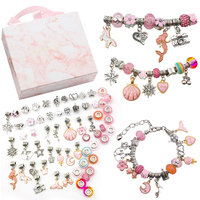 Kit de bracelets à perles pour femmes, bricolage, Kit de bijoux pour la fabrication, violet bleu vert, perles d'espacement, accessoires en perles, Set de cadeaux,