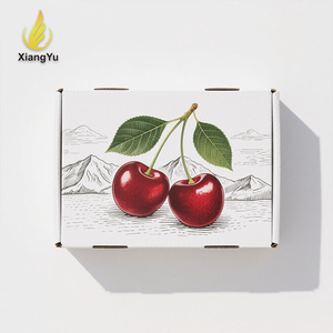 Boîte d'emballage respirante anti-écrasement pour cerises, carton ondulé blanc personnalisé pour la livraison <span class=keywords><strong>de</strong></span> la récolte des vergers, écologique - Product Image 1