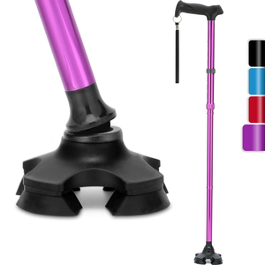 Canne de marche confortable avec poignées en T, portable, pliable, légère, canne pliante pour hommes et femmes - Product Image 1