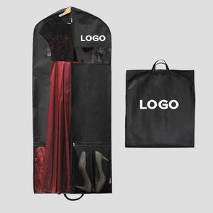 Housse de vêtement réutilisable et tendance en non-tissé avec fenêtres transparentes, protège-poussière personnalisé pour robe, costume, manteau - Product Image 1