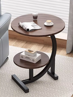 KINNO Table d'Appoint Convertible en Métal Moderne Mobile Double Table Basse/Café Plateau en Bois pour Petit Salon Meuble Transfrontalier