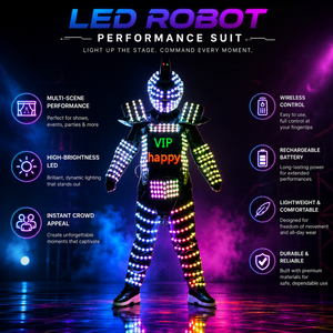 Costume LED Lumineux Créatif, Armure à Couleurs Changeantes Télécommandée, Vêtement de Scène pour Spectacles Laser Cool en Bar et KTV - Product Image 5
