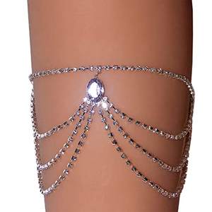 Bracelet élastique pour jambes multi-couches strass pour femmes, 1 pièce, ceinture de <span class=keywords><strong>cuisse</strong></span>, chaîne de <span class=keywords><strong>cuisse</strong></span>, <span class=keywords><strong>bijoux</strong></span> pour discothèque - Product Image 4