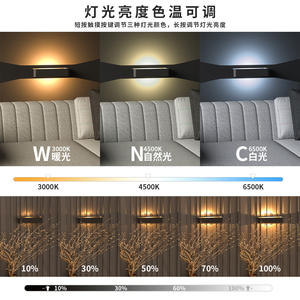 Lámpara de Noche LED Rectangular Moderna con Control Táctil, Alimentación USB, Lámpara de Noche Ambiental con Control Remoto y Cambio de Color - Product Image 3