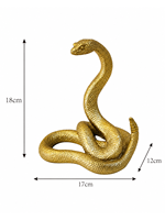 Sculpture de serpent en or, en résine, finition artisanale, figurine de serpent enroulé, statue d'animal en or métallique, décoration de luxe pour la maison