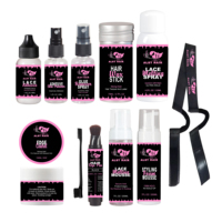 Kit d'installation de perruque en dentelle de marque privée contrôle des bords dissolvant de colle de dentelle imperméable spray fondant bandeau mousse de teinte de dentelle pour perruques