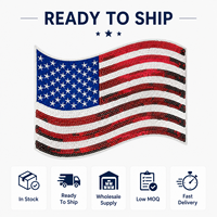 Patch drapeau USA 11 pouces en gros, emblèmes à dos pailleté lourd, autocollant patriotique rouge blanc bleu en vrac, stock disponible pour vestes