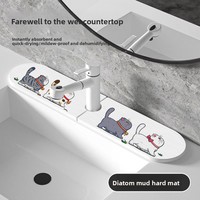 Duoyi Tapis de protection anti-éclaboussures pour robinet de cuisine en terre de diatomée, absorbant et à séchage rapide, pour évier, diamètre 450 mm