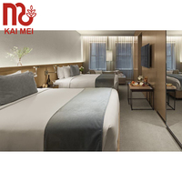 Ensemble de chambre à coucher moderne en bois de chêne massif, écologique, avec lit d'hôtel en métal pour hôtels 5 étoiles, appartements et usage commercial haut de gamme