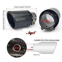 Promotion Usine : Embouts d'échappement universels en acier inoxydable et fibre de carbone pour Cooper A5, silencieux noir Inlet67