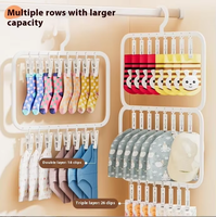 A3541 Séchoir à chaussettes multifonctionnel en plastique, support mural moderne coupe-vent pour rangement de garde-robe et salon