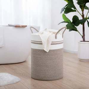 ตะกร้าใส่ผ้าขนาดใหญ่ 75 ลิตร ทำจากหญ้าทะเลจากเวียดนาม พร้อมช่องเก็บของอเนกประสงค์ <span class=keywords><strong>1</strong></span> ชิ้น ผ้าแคนวาส ของเล่น ตะกร้าลวดไทย พร้อมซับในผ้าฝ้าย - Product Image 5