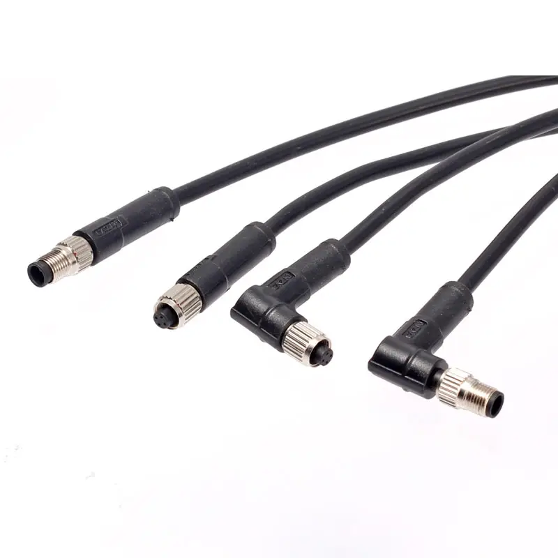 straight M5 male connector 3pin 4pin M5 sensor power cable mini connector
