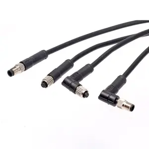 Pabrik kabel konektor M5 laki-laki perempuan konektor lurus 3pin 4pin M5 sensor daya kabel konektor mini