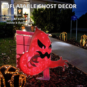 La Mejor Decoración Inflable de Fantasma Rojo para Halloween con Luces LED, Decoración de PVC para Jardín, Patio, Fiestas, Exhibición Interior - Product Image 2