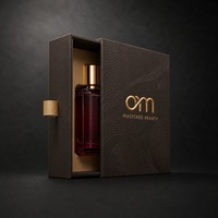 Boîte cadeau d'emballage de parfum personnalisée haut de gamme, boîte à tiroir texturée en relief avec insert en mousse, emballage de flacon de parfum carré en verre