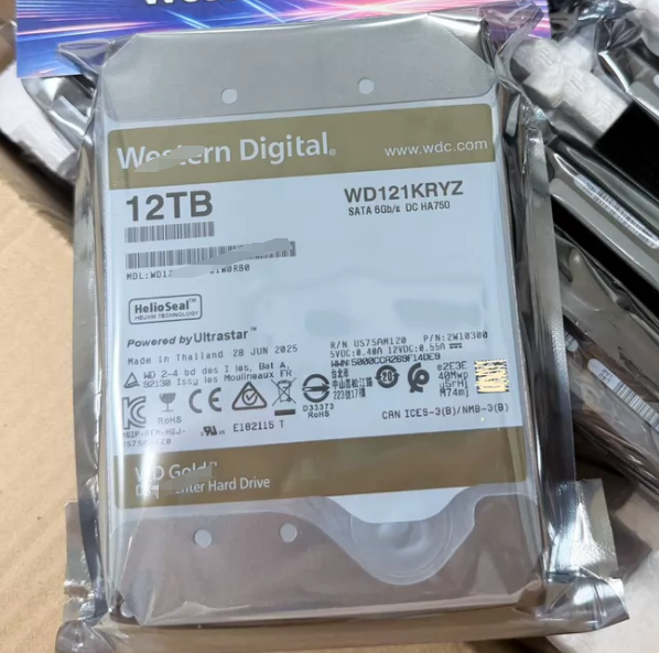 WD121KRYZ 12TB 7200RPM 3.5 Inch SATA Internal Hard Drive Gold Series Mechanical HDD for Enterprise Server N.AS Storage