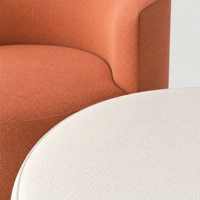 Fauteuil de salon incurvé de luxe avec ottoman, ensemble de fauteuils en tissu pour hall d'école, réception, salle d'attente, vente en gros d'usine OEM ODM