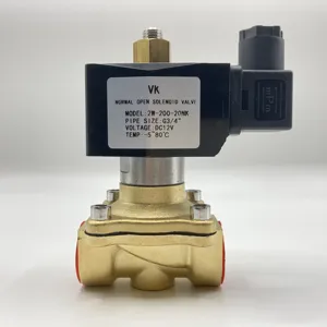 Katup Solenoid Kuningan 12V 24V 220V Buka Normal 2 Cara 1/2 Inci Katup Solenoid Gas Air untuk Air