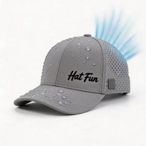 Casquette de baseball unisexe personnalisée OEM/ODM en nylon à chevrons, séchage rapide, 5 panneaux, perforée <span class=keywords><strong>au</strong></span> laser, avec casquette de golf - Product Image 1