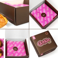 Vente en gros de boîte d'emballage pour bouffée de dessert beignet avec logo personnalisé gaufrage par revêtement UV pour boulangerie sushi gâteau livraison rapide installation rapide