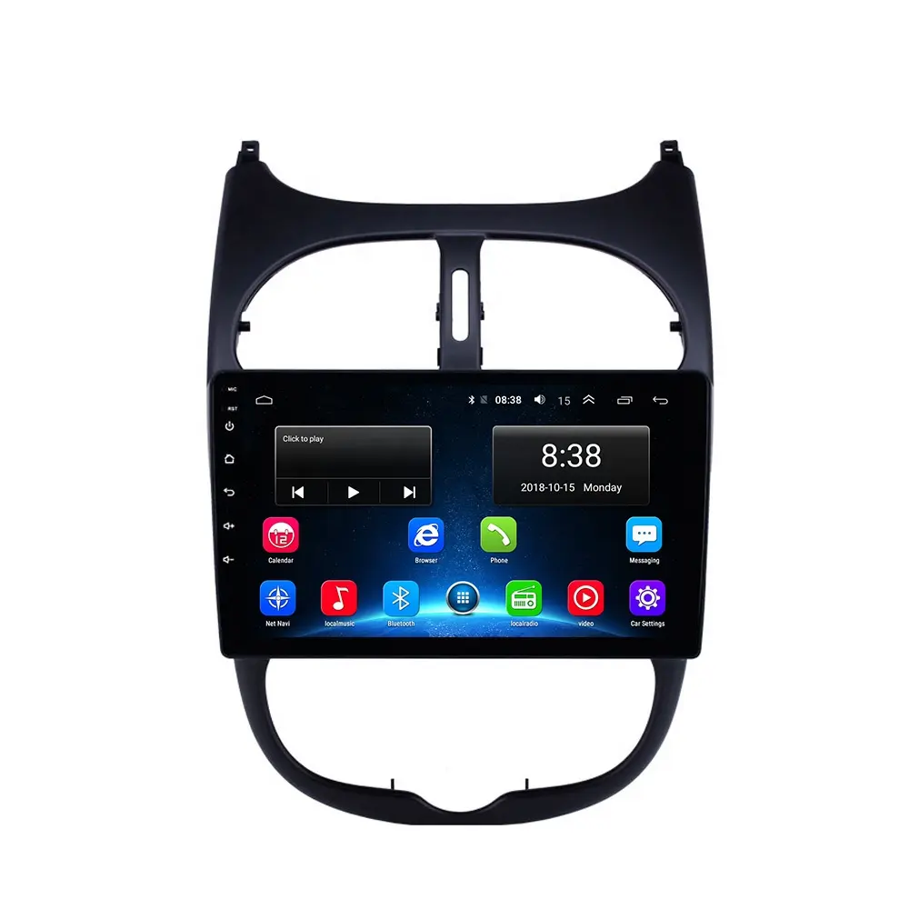 Android 4G Navigatie & Gps Ondersteuning Sim Kaart 9 Inch Autoradio Met Fm/Ahd/Dsp Auto Video Voor Peugeot 206 Radio