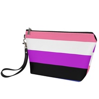 Pochette de voyage personnalisée à thème arc-en-ciel Genderfluid pour le rangement de la table de toilette à domicile, et les rassemblements de la communauté Gender-Fluid