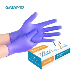 G125 оптовая продажа на заказ фиолетовые свободные синтетические нитриловые перчатки для пищевой промышленности