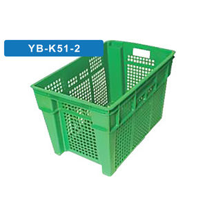 Caisse de fruits et légumes frais en plastique Panier de stockage ventilé empilable Caisses mobiles logistiques en maille - Product Image 1