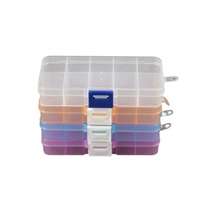 Small 10 Compartment Transparent <b>Plastic</b> Storage <b>Box</b> With Detachable Dividers For Jewelry Organizers Desktop Use PP Material - Product Image 5