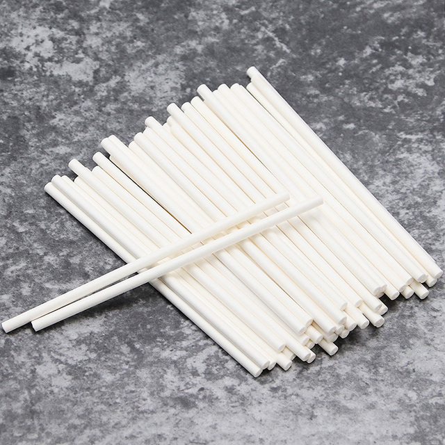 Bendable Solid White Paper Sticks Lollipop Sticks for Party Anniversary