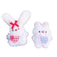 Tablier rouge mignon petit lapin en peluche porte-clés en métal souple accessoire sac cintre jouet lumière pendentif poupée avec peluche Tutu